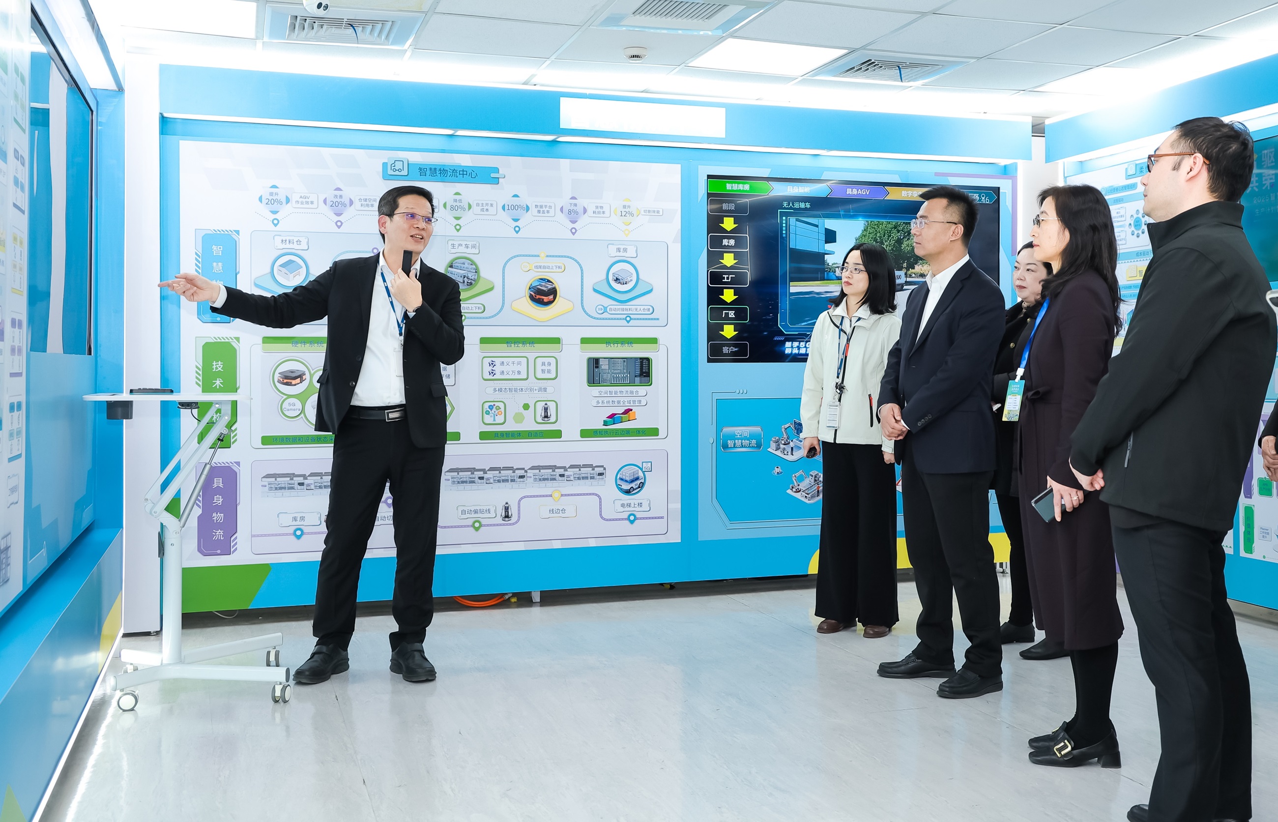 jinnian金年会苏州展示&rdquo;智能体&rdquo;在工业场景的深度应用，与&rdquo;具身智能&rdquo;在生产场景的创新整合，全面升级生产与管理流程，构建全链路智能制造体系，打造柔性自主工厂